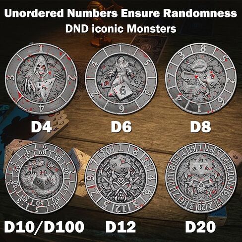 Metal Cube Spinner DND Dice ، Polyhedral Coll -Play 7 في 1 D&D Mystery Dice للأبراج المحصنة وهدايا ألعاب Dragons ، ومكتبي تملقات ARC CORNERS 6 Side Tabletop RPG Accessories لـ DM & Player （YHAG in Kuwait