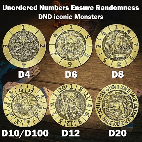 Metal Cube Spinner DND Dice ، Polyhedral Coll -Play 7 في 1 D&D Mystery Dice للأبراج المحصنة وهدايا ألعاب Dragons ، ومكتبي تملقات ARC CORNERS 6 Side Tabletop RPG Accessories لـ DM & Player （YHAG in Kuwait