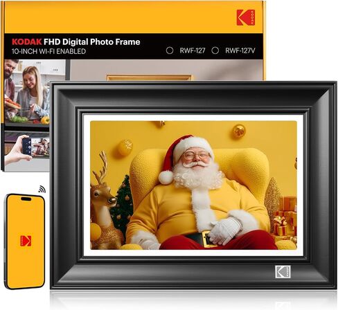 إطار صور رقمي KODAK WiFi، إطار صور رقمي بشاشة لمس 1920 × 1200، إطار صور إلكتروني ذكي مقاس 10.1 بوصة مع 32 جيجابايت، تدوير تلقائي، مشاركة اللحظات على الفور in Saudi Arabia