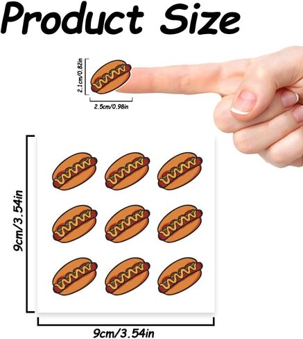 AHANDMAKER 400Pcs Self-Adhesive Planner Stickers, Hamburger Stickers FoodStickers Decals for Planner Calendar Scrapbook Crafting Party Decor Gift Bag Seal Theme Party Decor, 0.5 Inch in Saudi Arabia