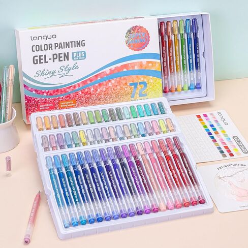 Glitter Gel Pens for Adult Coloring, 24 Colors Special Shining Multi Glitter Gel Pens Colored Set for Drawing, Doodling, Journaling & Creative Art Supplies in Saudi Arabia