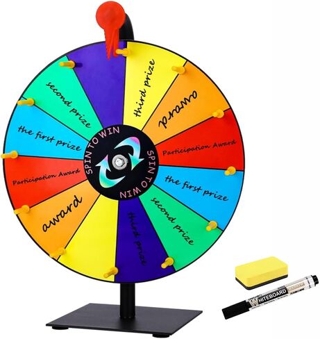 24-inch Spinning Prize Wheel with Wheels, Adjustable 37"-65" Height Spin Doodle Game Spinner, Storable Prize Wheel Spinner with Tripod Stand, Wheel of Fortune Game, 14 Colors in Saudi Arabia