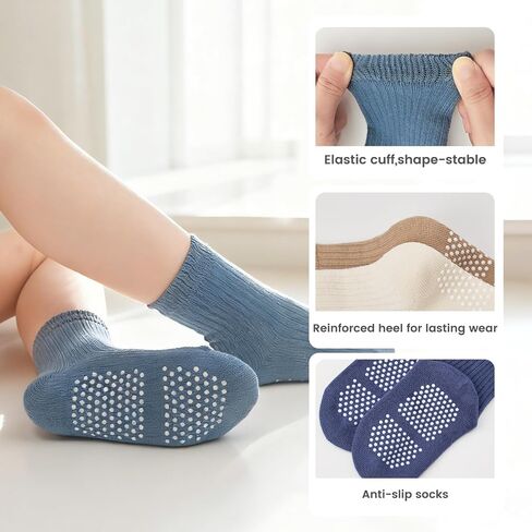 Baby Toddler Essentials Non-Slip Crew Socks for Unisex Boys Girls in Saudi Arabia