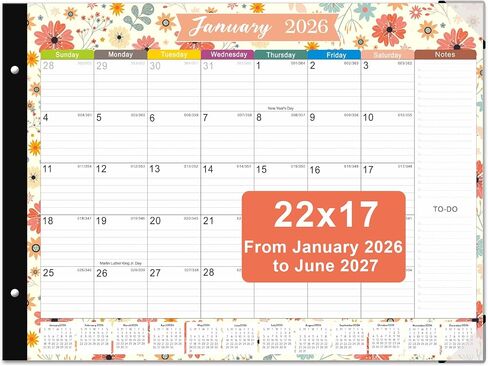 Desk Calendar 2025-2026 - 18 Months Large Desk Calendar From Jul 2025 to Dec 2026, 22" x 17" Desk Pad Calendar, Office Supplies Perfect for Organizing and Planning In Office, School or Home in Saudi Arabia