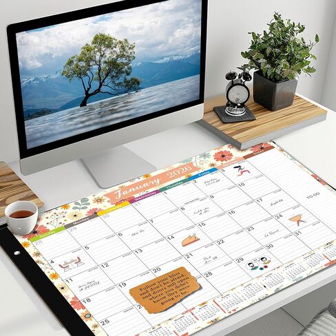Desk Calendar 2025-2026 - 18 Months Large Desk Calendar From Jul 2025 to Dec 2026, 22" x 17" Desk Pad Calendar, Office Supplies Perfect for Organizing and Planning In Office, School or Home in Saudi Arabia