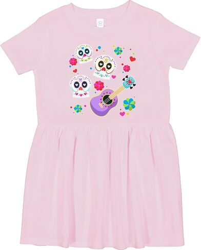 inktastic Day of The Dead Owl Sugar Skulls and Guitar Toddler Dress in Saudi Arabia