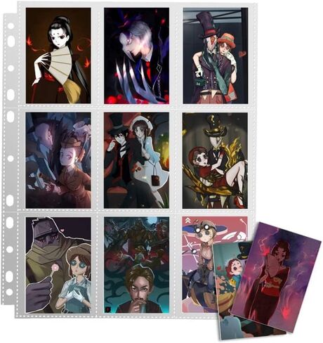 1800 Pockets Trading Card Sleeve Pages ، 100 Pack Side Side 9-Pocketors Black Card Sleeves Sheets 11 Ring لبطاقات الرياضة ذات الحجم القياسي ، وبطاقات البيسبول ، وبطاقات اللعبة (100) in Kuwait