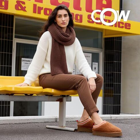 CCF Fuzzy Cute Platform Slippers for Women with Memory Foam Shoes Winter Slippers for Indoor and Outdoor in Kuwait