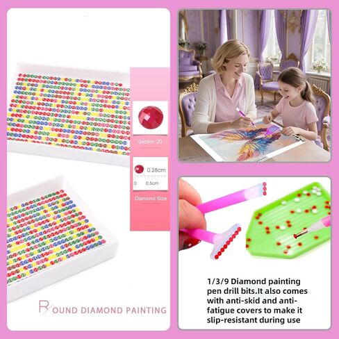 Hkliopu Pink Wings مجموعات فن الماس للبالغين ، ومجموعات الطلاء DIY الماس للمبتدئين ، 5D الحفر الكاملة الحفر الحجرية الأحجار الكريمة لديكور الجدار المنزلي 12 "x16" in Kuwait