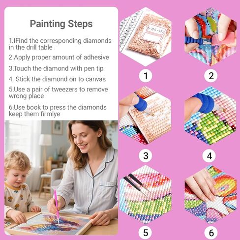 Hkliopu Pink Wings مجموعات فن الماس للبالغين ، ومجموعات الطلاء DIY الماس للمبتدئين ، 5D الحفر الكاملة الحفر الحجرية الأحجار الكريمة لديكور الجدار المنزلي 12 "x16" in Kuwait