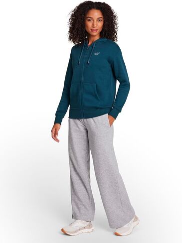 بنطال رياضي نسائي من Reebok ذو أرجل واسعة، مقاس قياسي، درزة داخلية 76.2 سم، نسيج قطن وبوليستر متوسط ​​الوزن in Saudi Arabia