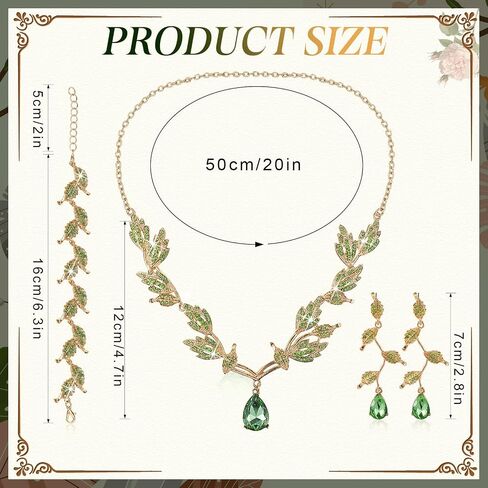Sasylvia 4 Pcs Wedding Jewelry Set for Women, Rhinestone Leaf Wedding Tiara Headband Crown Bridesmaid Necklace Dangle Earrings Bracelet for Pageants Prom Birthday, Silver in Kuwait