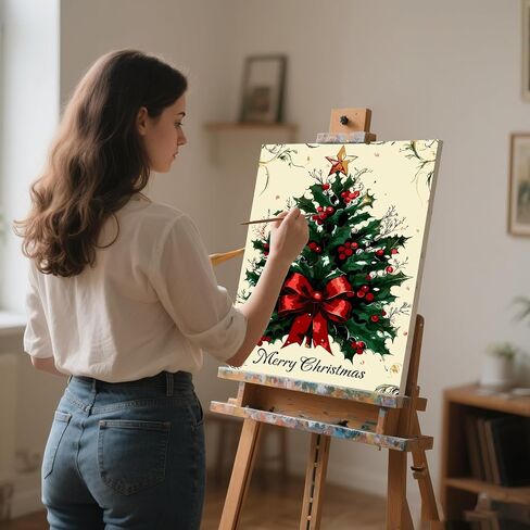 Zendiyo Christmas Gnome Paint by Numbers Kits for البالغين المبتدئين على القماش مع طلاء خشبي مؤطر ، وسهل البالغين من قبل مجموعات الأرقام ، و Diy Acrylic Color Paint in Kuwait