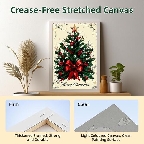 Zendiyo Christmas Gnome Paint by Numbers Kits for البالغين المبتدئين على القماش مع طلاء خشبي مؤطر ، وسهل البالغين من قبل مجموعات الأرقام ، و Diy Acrylic Color Paint in Kuwait