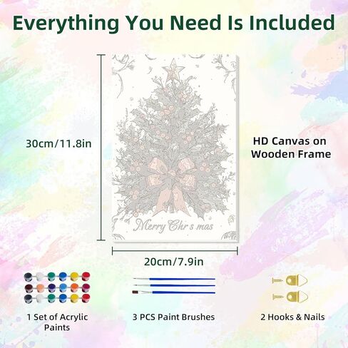 Zendiyo Christmas Gnome Paint by Numbers Kits for البالغين المبتدئين على القماش مع طلاء خشبي مؤطر ، وسهل البالغين من قبل مجموعات الأرقام ، و Diy Acrylic Color Paint in Kuwait