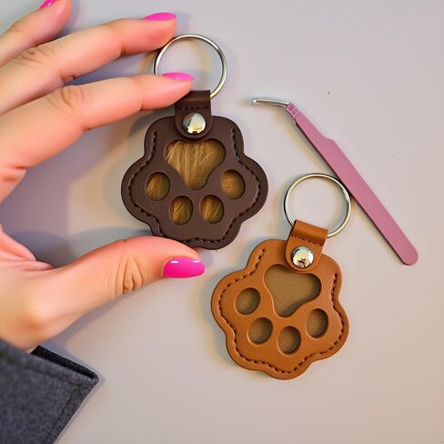 6pcs cat fur fur keysake keychain-cat-cat keykain memorial keykain ، keykain keykain cat fur fur ، kemsake hair cat للحفاظ على قرب قطتك. in Kuwait
