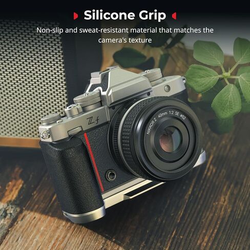 SmallRig Silicone L-Shape Grip for Nikon Z f Built-in Quick Release Plate for Arca and Wrist Strap Hole, Ergonomic Silicone Handgrip with 1/4"-20 Threaded Holes for Tripods (Silver) - 5706 in Saudi Arabia