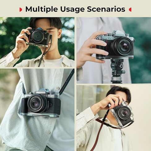 SmallRig Silicone L-Shape Grip for Nikon Z f Built-in Quick Release Plate for Arca and Wrist Strap Hole, Ergonomic Silicone Handgrip with 1/4"-20 Threaded Holes for Tripods (Silver) - 5706 in Saudi Arabia
