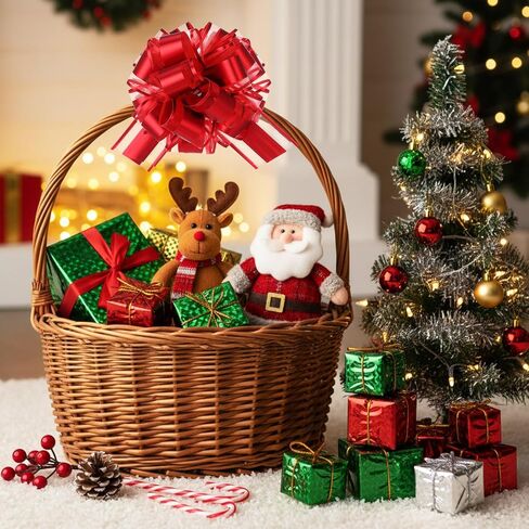 48 PCS أقواس سحب كبيرة للهدية غلاف 6 بوصة ملونة السحب أقواس الصناديق هدايا سلة التغليف عيد ميلاد الزفاف عيد الميلاد عيد الشكر ديكور الحفل (الذهب البرتقالي البني) in Saudi Arabia