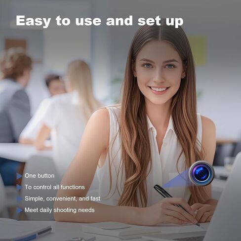 Mini Camera Pen, 1080P HD Security Camera, 64GB Storage, 150 Mins Use, USB Charging Pocket Cam, 5 Refills in Kuwait