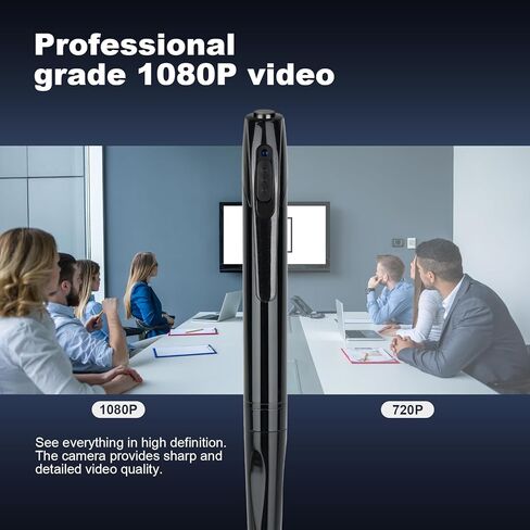 Mini Camera Pen, 1080P HD Security Camera, 64GB Storage, 150 Mins Use, USB Charging Pocket Cam, 5 Refills in Kuwait