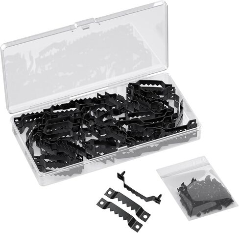 Uniclife 50 pcs شماعات صور Sawtooth مع مسامير ، حمولة شماعية شديدة التحمل شماعات Sawtooth للوحات ، ساعات العمل الفنية ، والسنانير الصغيرة المعلقة in Kuwait