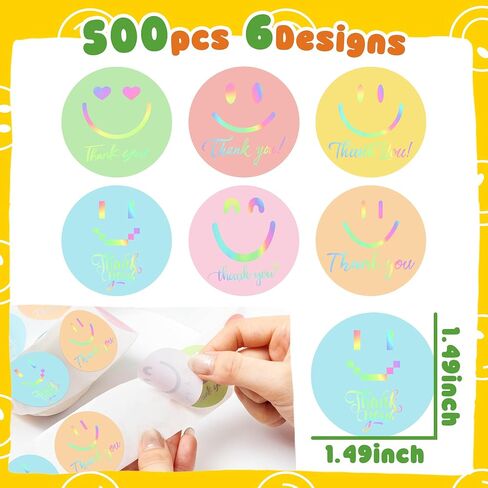 500pcs بوهو الشمس شكرا لك ملصقات لفة ثلاثية الأبعاد أشعة الشمس قوس قزح الملصقات الذاتية لذات أعمال التغليف الصغيرة الأظرف الهدايا حقائب الهدايا حول حفل عيد ميلاد الشمس in Saudi Arabia