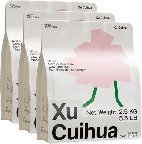 Natural Cat Litter Unscented, 100% Plant-Based, Strong Clumping Litter, Easy Scooping, Clumps Lift Cleanly, Low Dust, Corn & Cassava Litter, 5.5 LB x 3 Bags in Saudi Arabia
