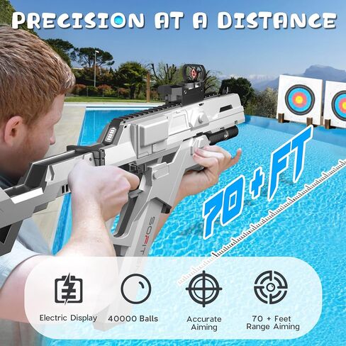لعبة Gel Ball Blaster ذات السرعة العالية البالغة 180+FPS Gel Gun Blaster مع أضواء أنيقة الجري و 40،000 جولة هدايا عيد ميلاد لعبة Easter Easter Exter in Kuwait