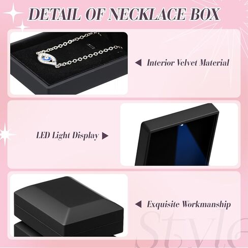 12 Pcs Black Ring Box with LED Light Wedding Earring Gift Box Square Shaped Elegant Velvet Display Ring Boxes Bulk for Engagement Proposal Ceremony Anniversary Birthday in Kuwait