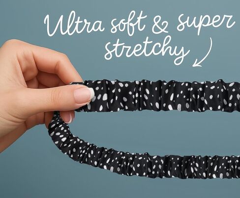 امسع Scrunchie Lanyard لشارات الهوية اللطيفة عنق الشبل للمفاتيح حامل سلسلة مفاتيح قابلة للسحب للنساء (B&W) in Saudi Arabia