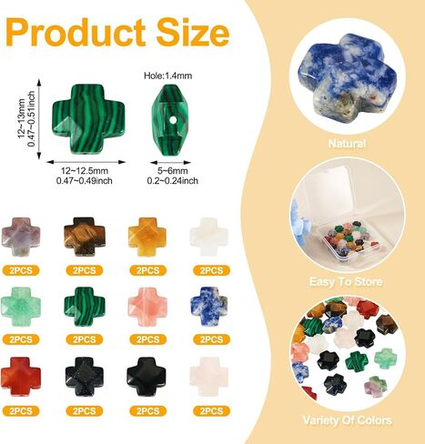 30 PCS Gemstone Cross Beads Small Cranses Crystal Stone Bead Turquoise Cross Beads Small Crucifix Charms for Easter Holiday Bracelet Neckleace Making Jewel in Saudi Arabia