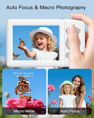 Digital Camera, FHD 1080P Point and Shoot Camera with 32GB SD Card, 2 Batteries, 16X Zoom, Anti Shake, Compact Small Design for Kids Teens Students Girls Boys (Black) in Saudi Arabia