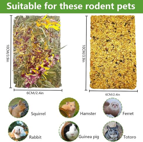 Hamiledyi Rabbit Chew Toys 15 Pieces Natural Timothy Hay Chips Chew Treats with Herbal Floral Scent for Rabbit Guinea Pig Hamster Chinchilla in Saudi Arabia
