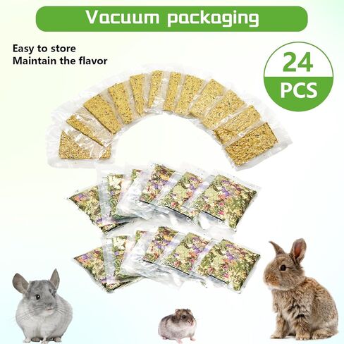 Hamiledyi Rabbit Chew Toys 15 Pieces Natural Timothy Hay Chips Chew Treats with Herbal Floral Scent for Rabbit Guinea Pig Hamster Chinchilla in Saudi Arabia