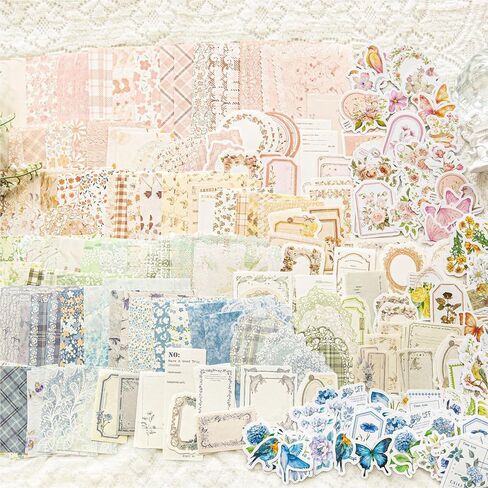 120 ورقة أوراق سجل القصاصات الأزهار مجلة Scrapbooking Supplies Kit Junk Journal Supplies ورقة زخرفية للحرف اليدوية للمخطط ، Bullet Journal Collage Card Cards Retro Crafts in Saudi Arabia