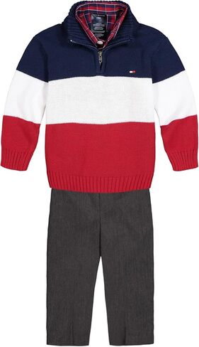 طقم بدلة رسمية للأولاد من Tommy Hilfiger مكون من 4 قطع، يتضمن قميصًا وسروال فستان وسترة وربطة عنق، أزرق ريجاتا، 14 in Saudi Arabia