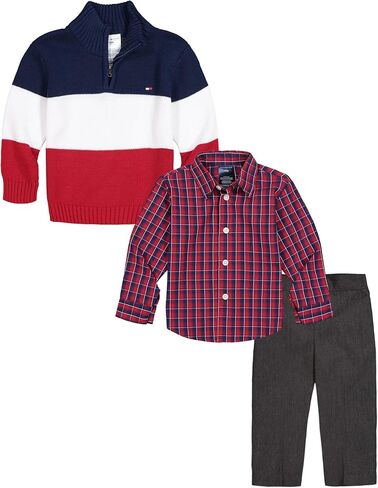 طقم بدلة رسمية للأولاد من Tommy Hilfiger مكون من 4 قطع، يتضمن قميصًا وسروال فستان وسترة وربطة عنق، أزرق ريجاتا، 14 in Saudi Arabia