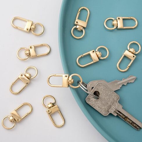 28PCS دوار المفتاح سلسلة مفاتيح ، سبلوي جراد البحر مخلب السنانير ، Mini دوارة الحبل مقطع لمحافظ على حقائب الظهر محافظ المجوهرات صنع المجوهرات- الذهب والفضة in Kuwait