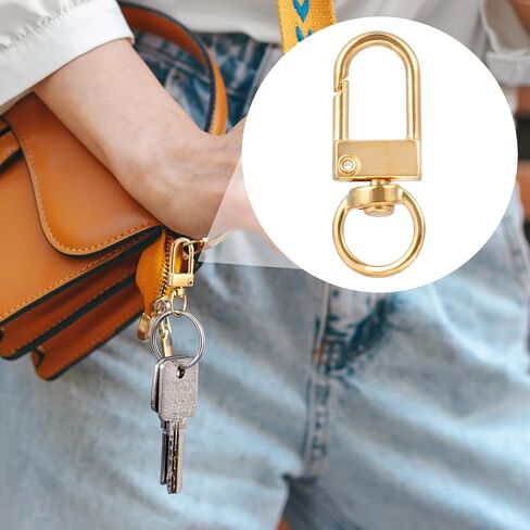 28PCS دوار المفتاح سلسلة مفاتيح ، سبلوي جراد البحر مخلب السنانير ، Mini دوارة الحبل مقطع لمحافظ على حقائب الظهر محافظ المجوهرات صنع المجوهرات- الذهب والفضة in Kuwait