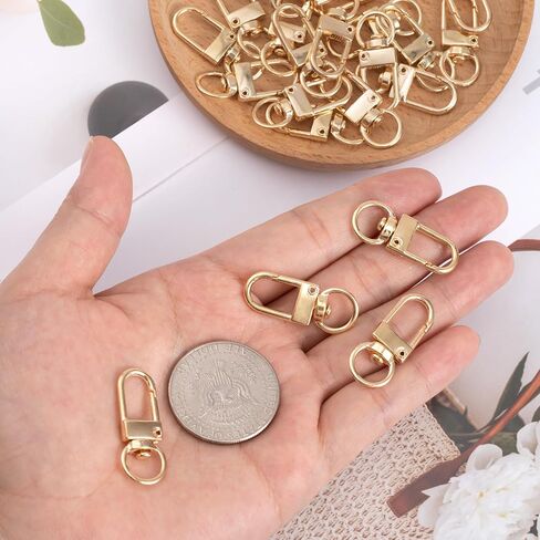 28PCS دوار المفتاح سلسلة مفاتيح ، سبلوي جراد البحر مخلب السنانير ، Mini دوارة الحبل مقطع لمحافظ على حقائب الظهر محافظ المجوهرات صنع المجوهرات- الذهب والفضة in Kuwait
