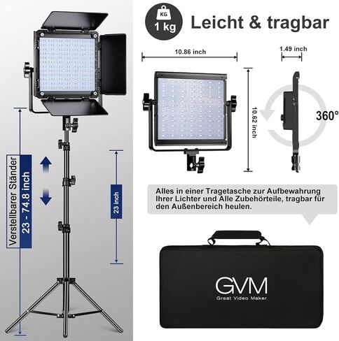 GVM RGB LED Video Light Kits, 800D 6X Upgraded Studio Lights with Optical Lens, Photography Lighting with 20 Scene Modes, Panel Lights with 19500 Lux/0.5m, Content, Filming, Portable, 3 Packs in Saudi Arabia