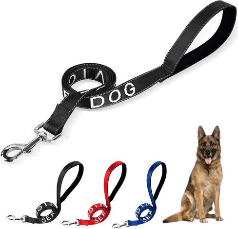 YeeBeny Service Dog Leash, Emotional Support Leash with Neoprene Handle and Reflective Lettering, Service Dog Stuff for Vest for Harnesses, Vests or Collars,Red in Saudi Arabia