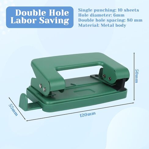 2 ثقب لكمة ، معدن ثقب ثقب اللكمة قابلة للتعديل ورقة اللكم 10 ورقة السعة ل A4/A5/B5 Office Home Supplies Folder (Blue) in Kuwait