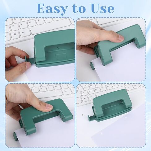 2 ثقب لكمة ، معدن ثقب ثقب اللكمة قابلة للتعديل ورقة اللكم 10 ورقة السعة ل A4/A5/B5 Office Home Supplies Folder (Blue) in Kuwait