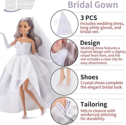 51 PCS Doll Clothers and Associory - 10 ملابس ذات طابع تحت عنوان (الطبيب ، العروس ، حورية البحر ، سانتا ، الطهاة وما إلى ذلك) ، 10 أحذية ، 5 مواقف - تناسب 11.5 بوصة دمى - ألعاب Girl's Gift (دمية غير متضمنة) in Saudi Arabia