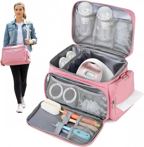 New Insulated Spectra Travel Bag - Breast Pump Bag Fit for Spectra S1 and S2, Upgraded Wearable Breast Pump case | Pumping Bag with Waterproof Mat, Portable Pump Carrying Case for Work Travel Black in Kuwait