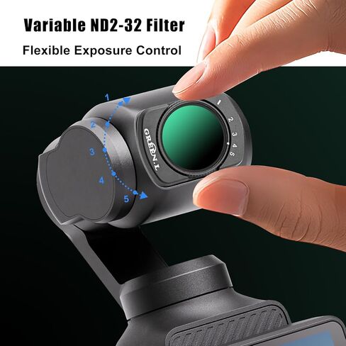 مجموعة مرشح مغناطيسي مكونة من 6 قطع من GREEN.L لـ DJI Osmo Pocket 3: UV + CPL+ND16/PL ND32/PL ND64/PL ND256/PL، HD متعدد الطبقات 2 في 1 ND/PL متوافق مع زجاج بصري Gimbal in Kuwait