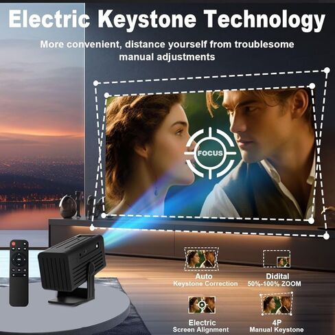 [جهاز عرض ذكي مع التطبيقات] جهاز عرض صغير مدعوم بدقة 4K مع واي فاي وبلوتوث، جهاز عرض أفلام XENPONAD للتخييم في غرفة النوم والاستخدام الخارجي، جهاز عرض محمول مع مكبر صوت، حجر مفتاح تلقائي in Kuwait