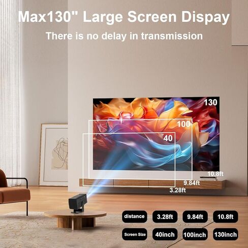 [جهاز عرض ذكي مع التطبيقات] جهاز عرض صغير مدعوم بدقة 4K مع واي فاي وبلوتوث، جهاز عرض أفلام XENPONAD للتخييم في غرفة النوم والاستخدام الخارجي، جهاز عرض محمول مع مكبر صوت، حجر مفتاح تلقائي in Kuwait